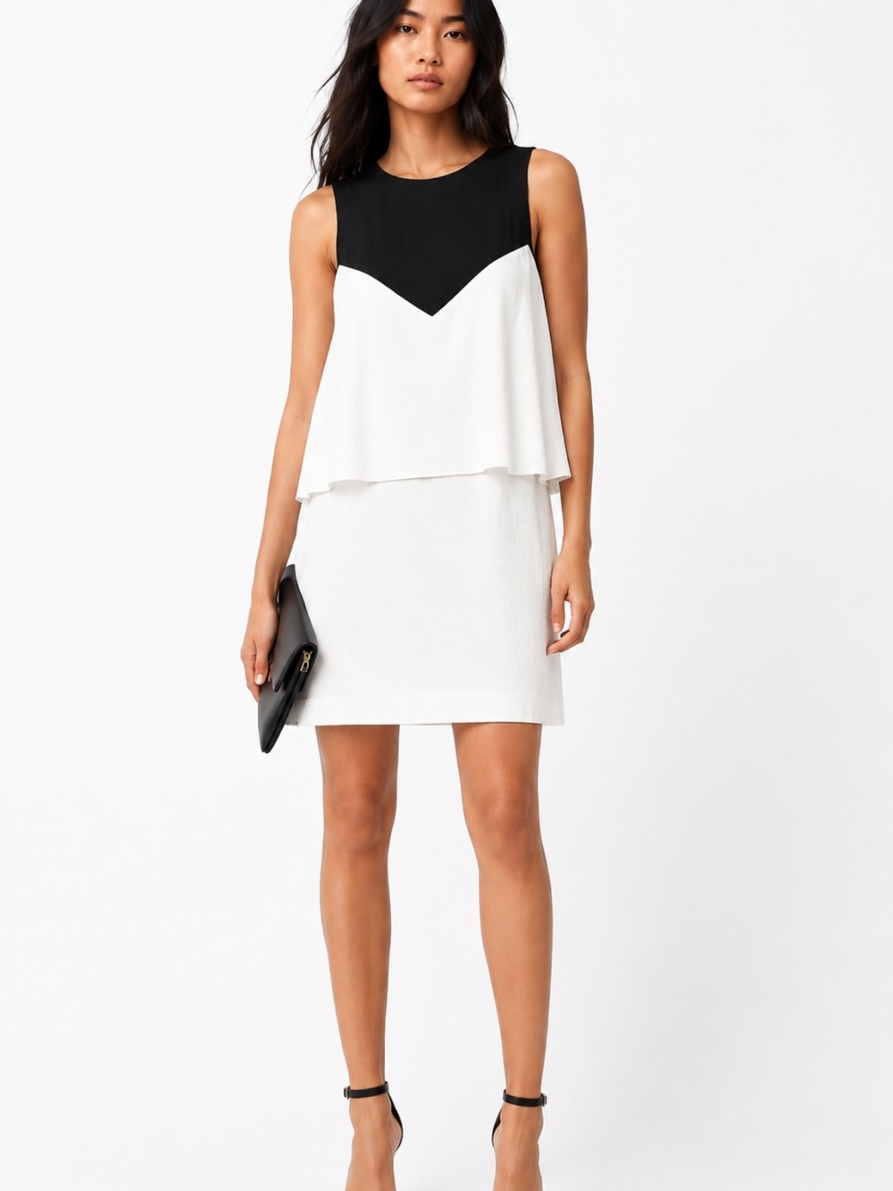 Sandro Paris Designer Colorblocked Silk Viscose Layered Flowy Party Mini Dress